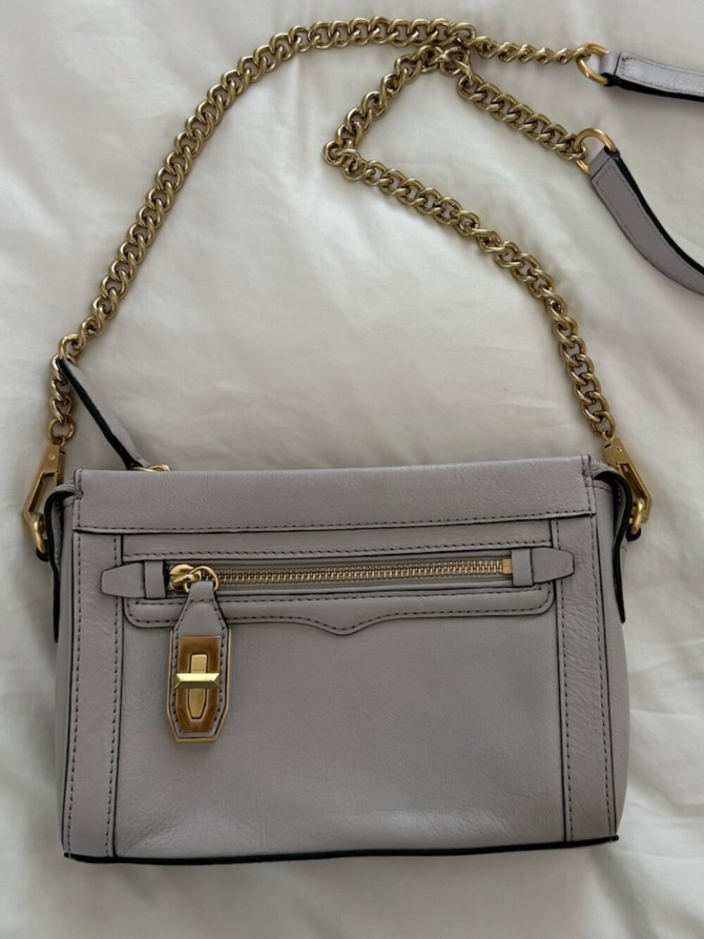 Rebecca Minkoff Mauve-Grey Leather Crossbody Purse